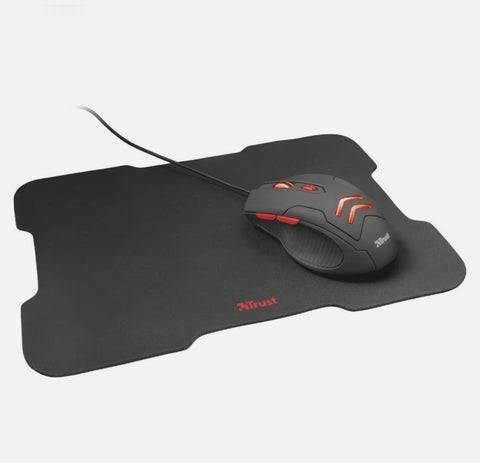 KIT GAMING TRUST TASTIERA + MOUSE + MOUSE PAD + CUFFIE